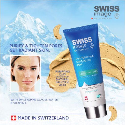 Mặt Nạ Dưỡng Ẩm Dành Cho Da Hỗn Hợp Đến Da Dầu Swiss Image Pore Tightening & Mattifying Clay Mask 75ml