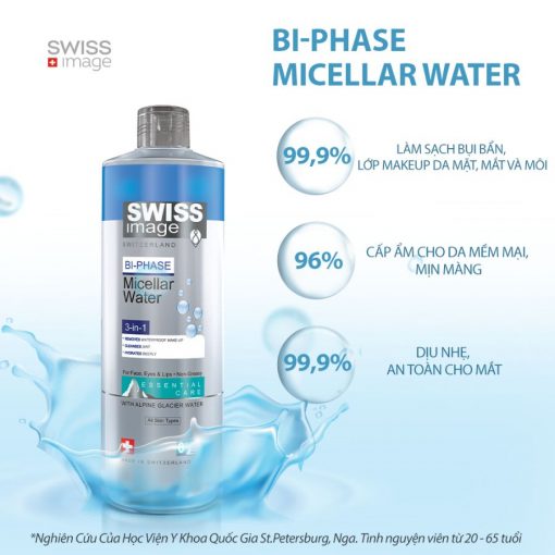 Nước Tẩy Trang 3 Trong 1 Làm Sạch Sâu Cho Mọi Loại Da Swiss Image Bi-Phase Micellar Water 400ml