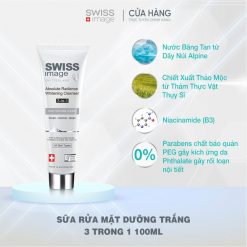 Sữa Rửa Mặt Dưỡng Trắng Swiss Image 3 Trong 1 Absolute Radiance Whitening Cleanser Wash-Scrub-Mask 100ml