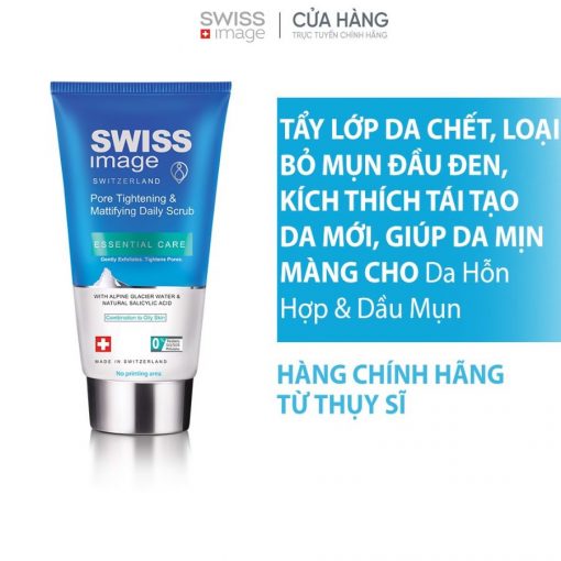 Tẩy Tế Bào Chết Loại Bỏ Mụn Đầu Đen Cho Da Hỗn Hợp & Da Dầu Swiss Image Pore Tightening & Mattifying Scrub 8ml