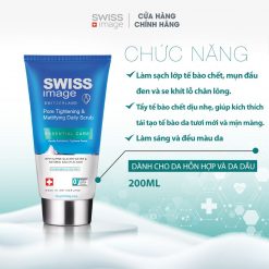 Tẩy Tế Bào Chết Loại Bỏ Mụn Đầu Đen Dành Cho Da Hỗn Hợp Và Da Dầu Swiss Image Pore Tightening & Mattifying Daily Scrub 150ml