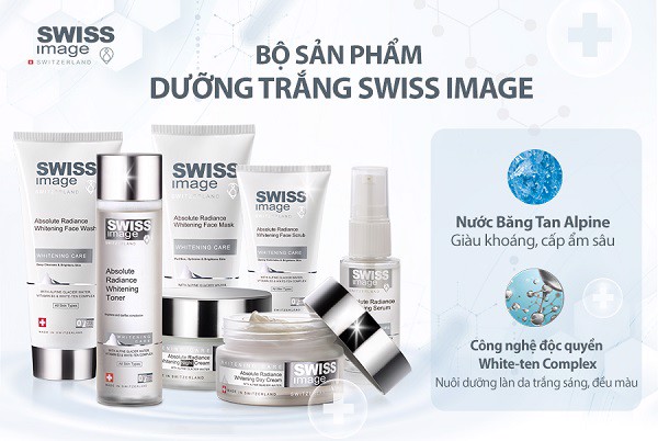 bộ sản phẩm dưỡng trắng da swiss image chứa phức hợp dưỡng trắng white-ten complex