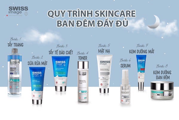 quy trình skincare ban đêm đầy đủ