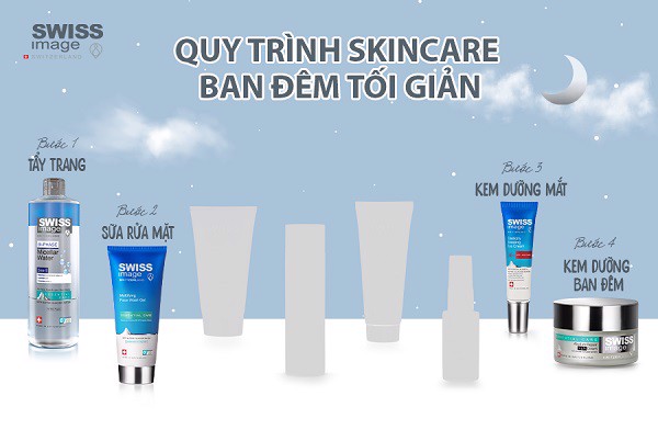 quy trình skincare ban đêm tối giản