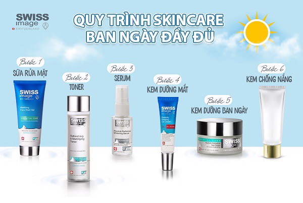 quy trình skincare ban ngày đầy đủ